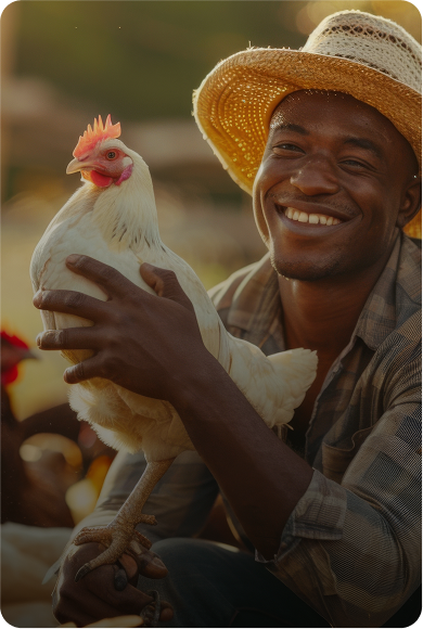Close up of a brown chicken