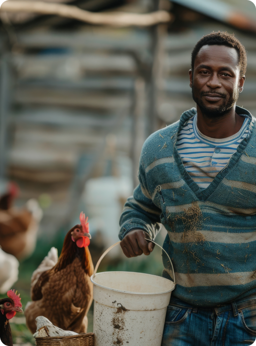 Farmer with livestock